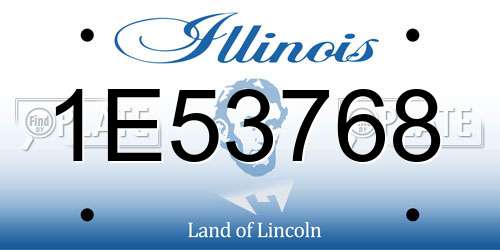 1E53768 Illinois License Plate