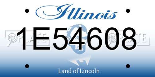 1E54608 Illinois License Plate