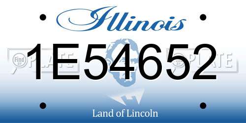 1E54652 Illinois License Plate