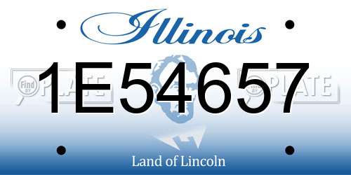 1E54657 Illinois License Plate