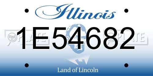 1E54682 Illinois License Plate