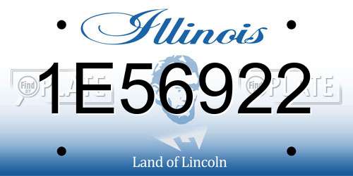 1E56922 Illinois License Plate