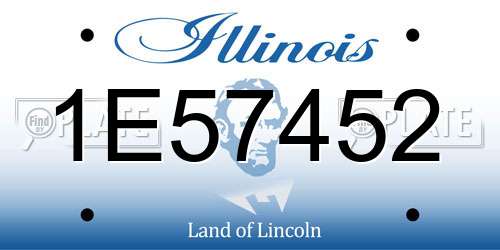 1E57452 Illinois License Plate