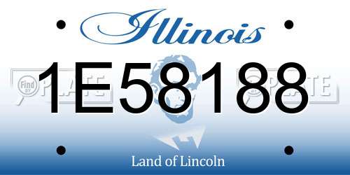 1E58188 Illinois License Plate