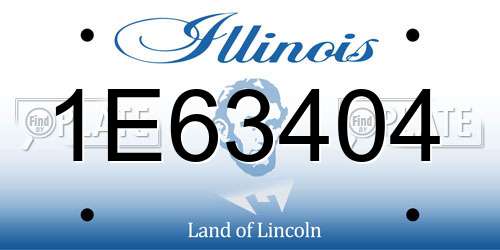 1E63404 Illinois License Plate
