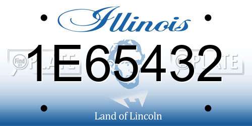 1E65432 Illinois License Plate