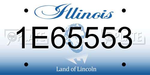 1E65553 Illinois License Plate