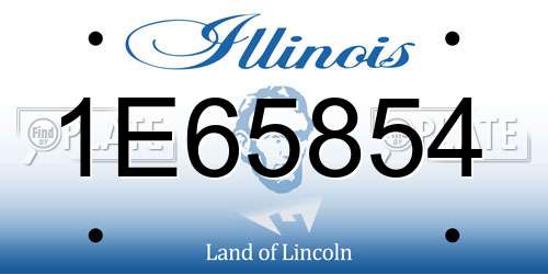 1E65854 Illinois License Plate