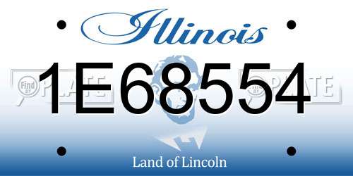 1E68554 Illinois License Plate