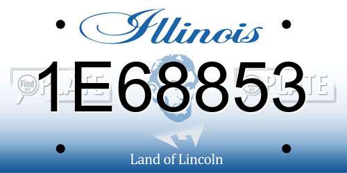 1E68853 Illinois License Plate