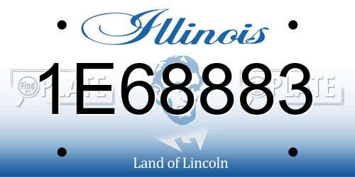 1E68883 Illinois License Plate