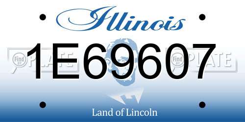 1E69607 Illinois License Plate