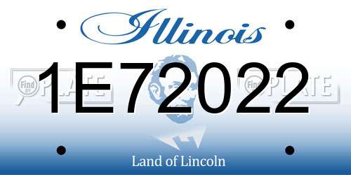 1E72022 Illinois License Plate