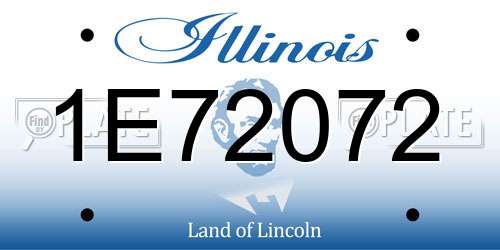 1E72072 Illinois License Plate