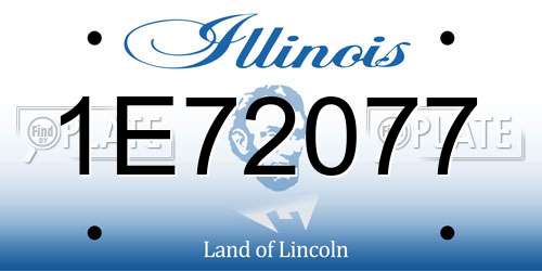 1E72077 Illinois License Plate