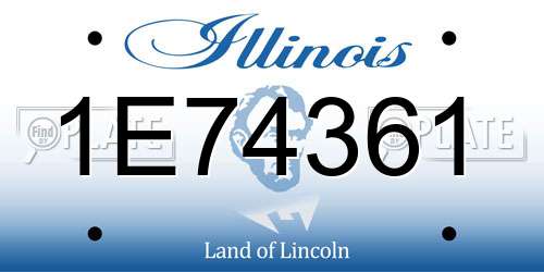 1E74361 Illinois License Plate