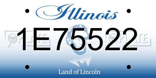 1E75522 Illinois License Plate