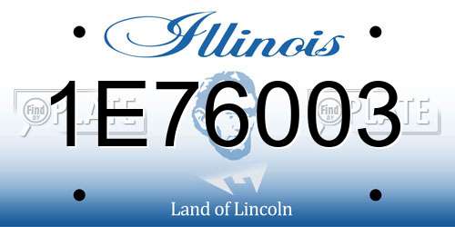 1E76003 Illinois License Plate