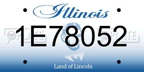 1E78052 Illinois License Plate
