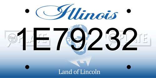 1E79232 Illinois License Plate