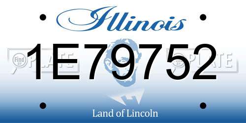 1E79752 Illinois License Plate