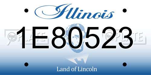1E80523 Illinois License Plate