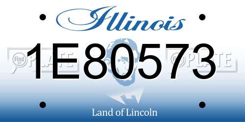 1E80573 Illinois License Plate