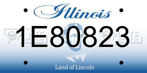 1E80823 Illinois License Plate