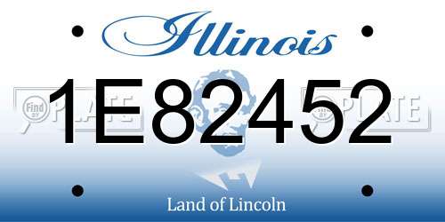 1E82452 Illinois License Plate