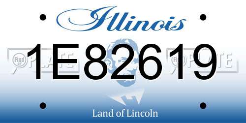 1E82619 Illinois License Plate
