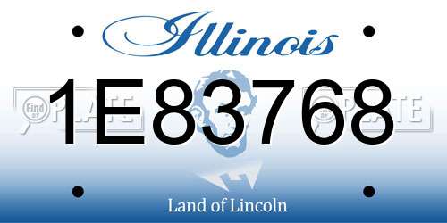 1E83768 Illinois License Plate
