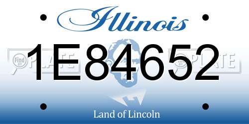 1E84652 Illinois License Plate