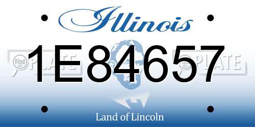 1E84657 Illinois License Plate