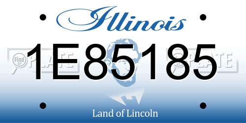 1E85185 Illinois License Plate