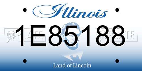 1E85188 Illinois License Plate