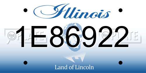 1E86922 Illinois License Plate