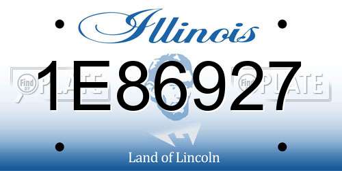 1E86927 Illinois License Plate