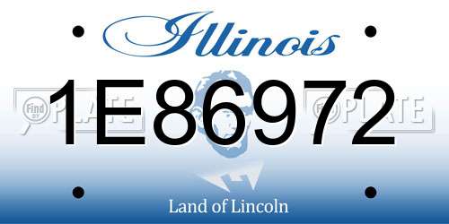 1E86972 Illinois License Plate