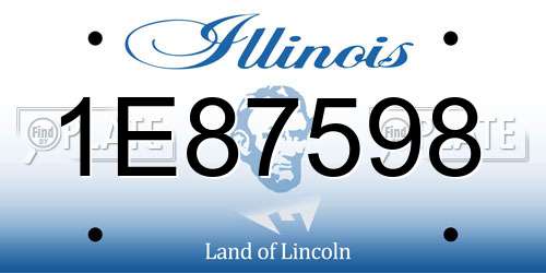 1E87598 Illinois License Plate