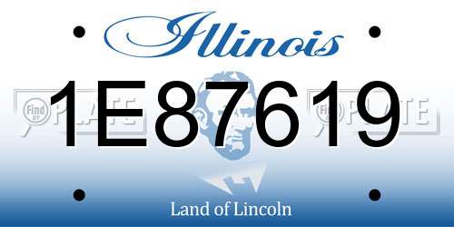 1E87619 Illinois License Plate