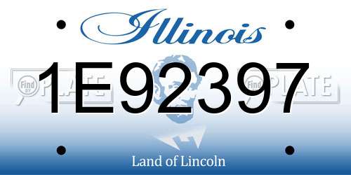 1E92397 Illinois License Plate