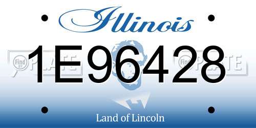 1E96428 Illinois License Plate