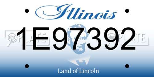 1E97392 Illinois License Plate