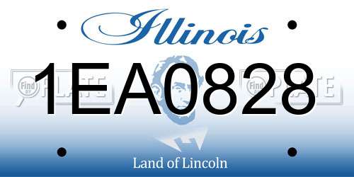 1EA0828 Illinois License Plate