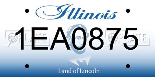 1EA0875 Illinois License Plate