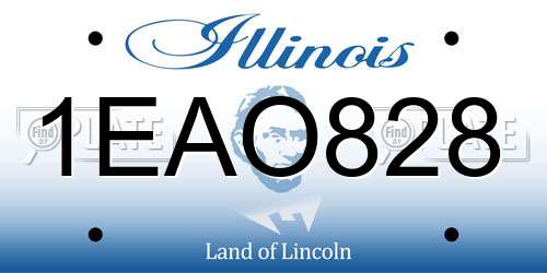 1EAO828 Illinois License Plate