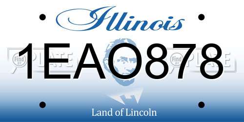 1EAO878 Illinois License Plate