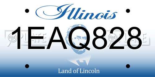 1EAQ828 Illinois License Plate