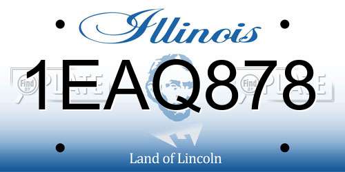 1EAQ878 Illinois License Plate