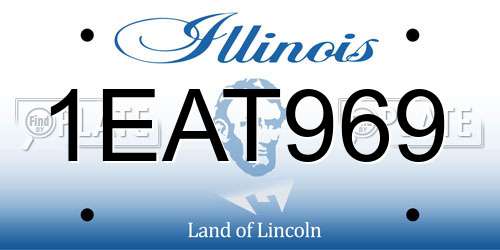 1EAT969 Illinois License Plate